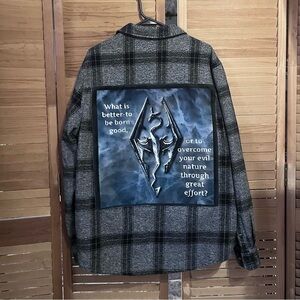 Skyrim Elder Scrolls Upcycled Casual Shirt